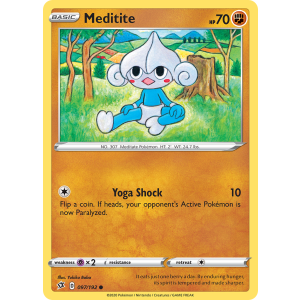 Meditite 97/192 Pokemon TCG Sword & Shield Rebel Clash