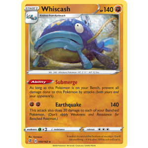 Whiscash 100/192 Pokemon TCG Sword & Shield Rebel Clash