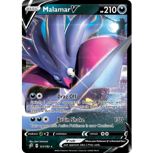 Rare Holo V Malamar V 121/192 Pokemon TCG Sword & Shield Rebel Clash