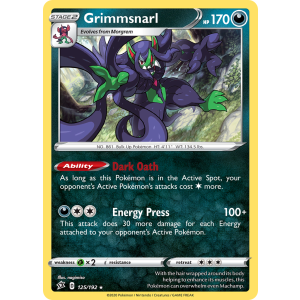 Rare Holo Grimmsnarl 125/192 Pokemon TCG Sword & Shield Rebel Clash