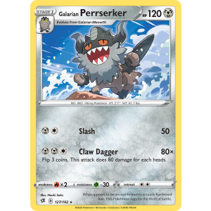 Galarian Perrserker 127/192 Pokemon TCG Sword & Shield Rebel Clash