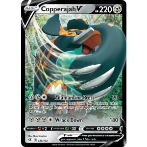 Rare Holo V Copperajah V 136/192 Pokemon TCG Sword & Shield Rebel Clash