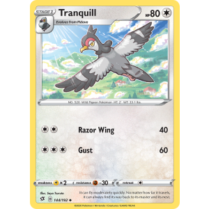 Tranquill 144/192 Pokemon TCG Sword & Shield Rebel Clash