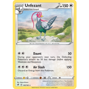 Unfezant 145/192 Pokemon TCG Sword & Shield Rebel Clash