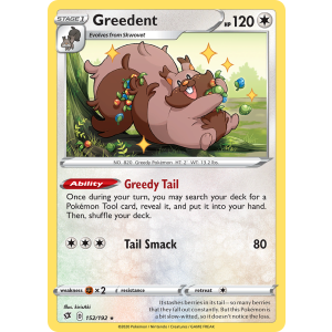 Greedent 152/192 Pokemon TCG Sword & Shield Rebel Clash