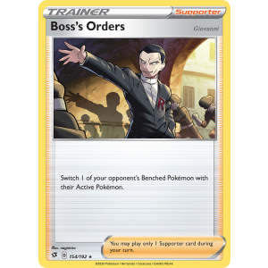 Rare Holo Boss's Orders 154/192 Pokemon TCG Sword & Shield Rebel Clash