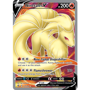 Rare Ultra Ninetales V 177/192 Pokemon TCG Sword & Shield Rebel Clash