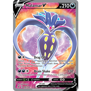 Rare Ultra Malamar V 186/192 Pokemon TCG Sword & Shield Rebel Clash