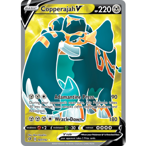 Rare Ultra Copperajah V 187/192 Pokemon TCG Sword & Shield Rebel Clash