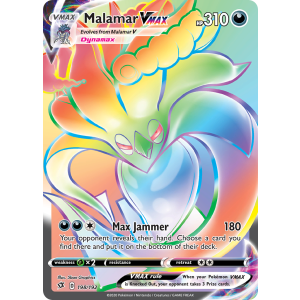 Rare Rainbow Malamar VMAX 198/192 Pokemon TCG Sword & Shield Rebel Clash