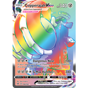 Rare Rainbow Copperajah VMAX 199/192 Pokemon TCG Sword & Shield Rebel Clash