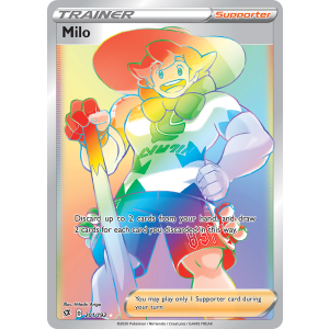 Rare Rainbow Milo 201/192 Pokemon TCG Sword & Shield Rebel Clash