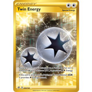 Rare Secret Twin Energy 209/192 Pokemon TCG Sword & Shield Rebel Clash