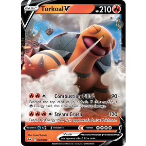 Rare Holo V Torkoal V 24/202 Pokemon TCG Sword & Shield Sword & Shield