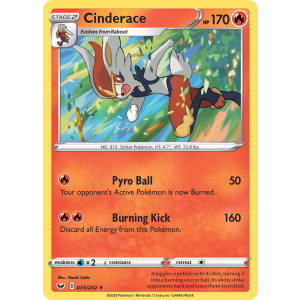 Rare Holo Cinderace 35/202 Pokemon TCG Sword & Shield Sword & Shield