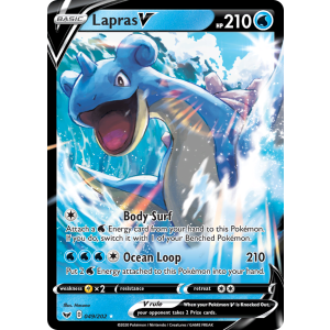 Rare Holo V Lapras V 49/202 Pokemon TCG Sword & Shield Sword & Shield