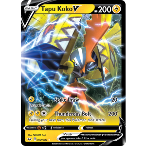 Rare Holo V Tapu Koko V 72/202 Pokemon TCG Sword & Shield Sword & Shield