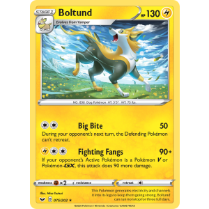 Rare Holo Boltund 75/202 Pokemon TCG Sword & Shield Sword & Shield