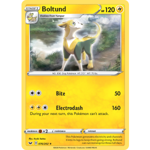 Rare Holo Boltund 76/202 Pokemon TCG Sword & Shield Sword & Shield