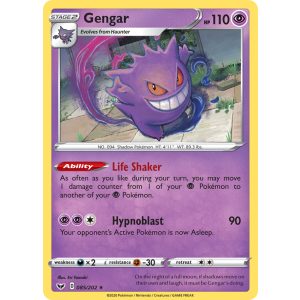 Rare Holo Gengar 85/202 Pokemon TCG Sword & Shield Sword & Shield