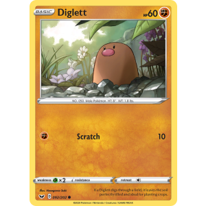 Diglett 92/202 Pokemon TCG Sword & Shield Sword & Shield