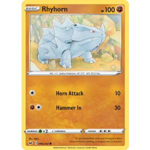 Rhyhorn 96/202 Pokemon TCG Sword & Shield Sword & Shield