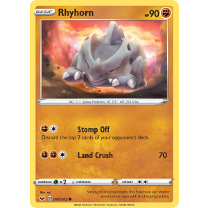 Rhyhorn 97/202 Pokemon TCG Sword & Shield Sword & Shield