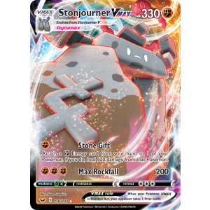 Rare Holo VMAX Stonjourner VMAX 116/202 Pokemon TCG Sword & Shield Sword & Shield