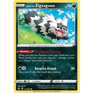 Galarian Zigzagoon 117/202 Pokemon TCG Sword & Shield Sword & Shield