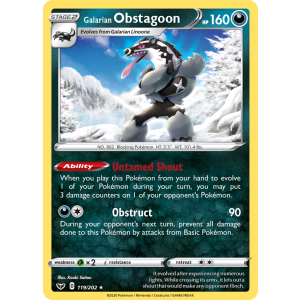 Rare Holo Galarian Obstagoon 119/202 Pokemon TCG Sword & Shield Sword & Shield