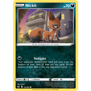 Nickit 125/202 Pokemon TCG Sword & Shield Sword & Shield