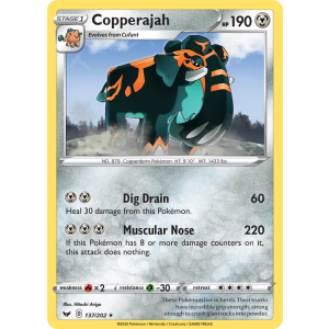 Rare Holo Copperajah 137/202 Pokemon TCG Sword & Shield Sword & Shield