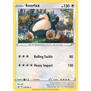 Snorlax 140/202 Pokemon TCG Sword & Shield Sword & Shield