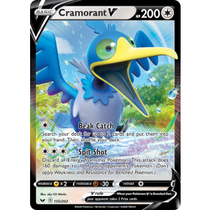 Rare Holo V Cramorant V 155/202 Pokemon TCG Sword & Shield Sword & Shield