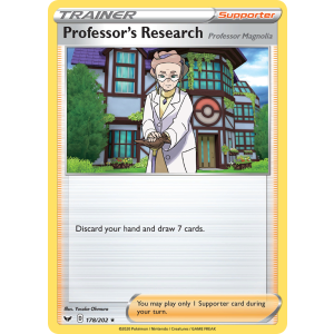 Rare Holo Professor's Research Professor Magnolia 178/202 Pokemon TCG Sword & Shield Sword & Shield