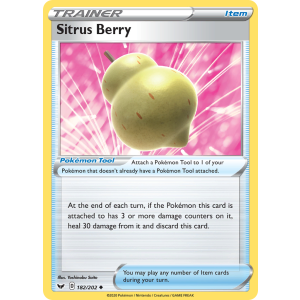 Sitrus Berry 182/202 Pokemon TCG Sword & Shield Sword & Shield