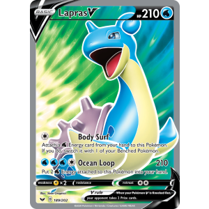 Rare Ultra Lapras V 189/202 Pokemon TCG Sword & Shield Sword & Shield