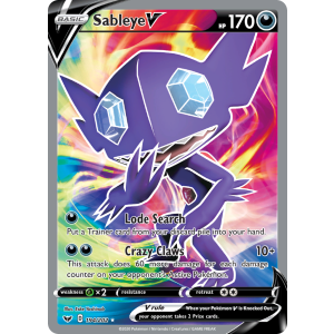 Rare Ultra Sableye V 194/202 Pokemon TCG Sword & Shield Sword & Shield