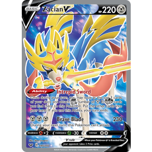 Rare Ultra Zacian V 195/202 Pokemon TCG Sword & Shield Sword & Shield