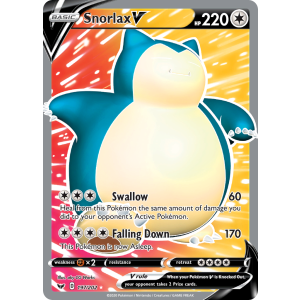 Rare Ultra Snorlax V 197/202 Pokemon TCG Sword & Shield Sword & Shield