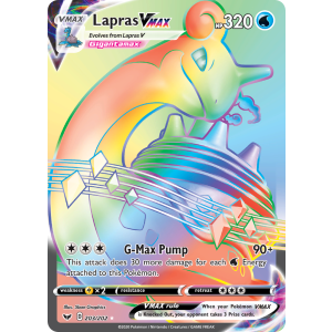 Rare Rainbow Lapras VMAX 203/202 Pokemon TCG Sword & Shield Sword & Shield