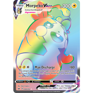 Rare Rainbow Morpeko VMAX 204/202 Pokemon TCG Sword & Shield Sword & Shield