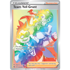 Rare Rainbow Team Yell Grunt 210/202 Pokemon TCG Sword & Shield Sword & Shield