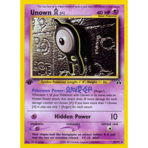 Unown A 33/75 Pokemon TCG Neo Neo Discovery