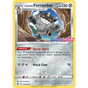 Promo Galarian Perrserker SWSH008/307 Pokemon TCG Sword & Shield SWSH Black Star Promos