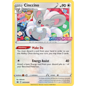 Promo Cinccino SWSH009/307 Pokemon TCG Sword & Shield SWSH Black Star Promos