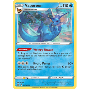 Promo Vaporeon SWSH072/307 Pokemon TCG Sword & Shield SWSH Black Star Promos