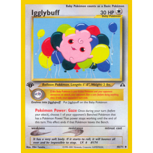 Igglybuff 40/75 Pokemon TCG Neo Neo Discovery