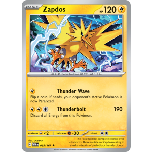 Zapdos 65/167 Pokemon TCG Scarlet & Violet Twilight Masquerade