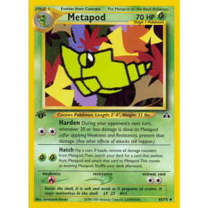 Metapod 42/75 Pokemon TCG Neo Neo Discovery